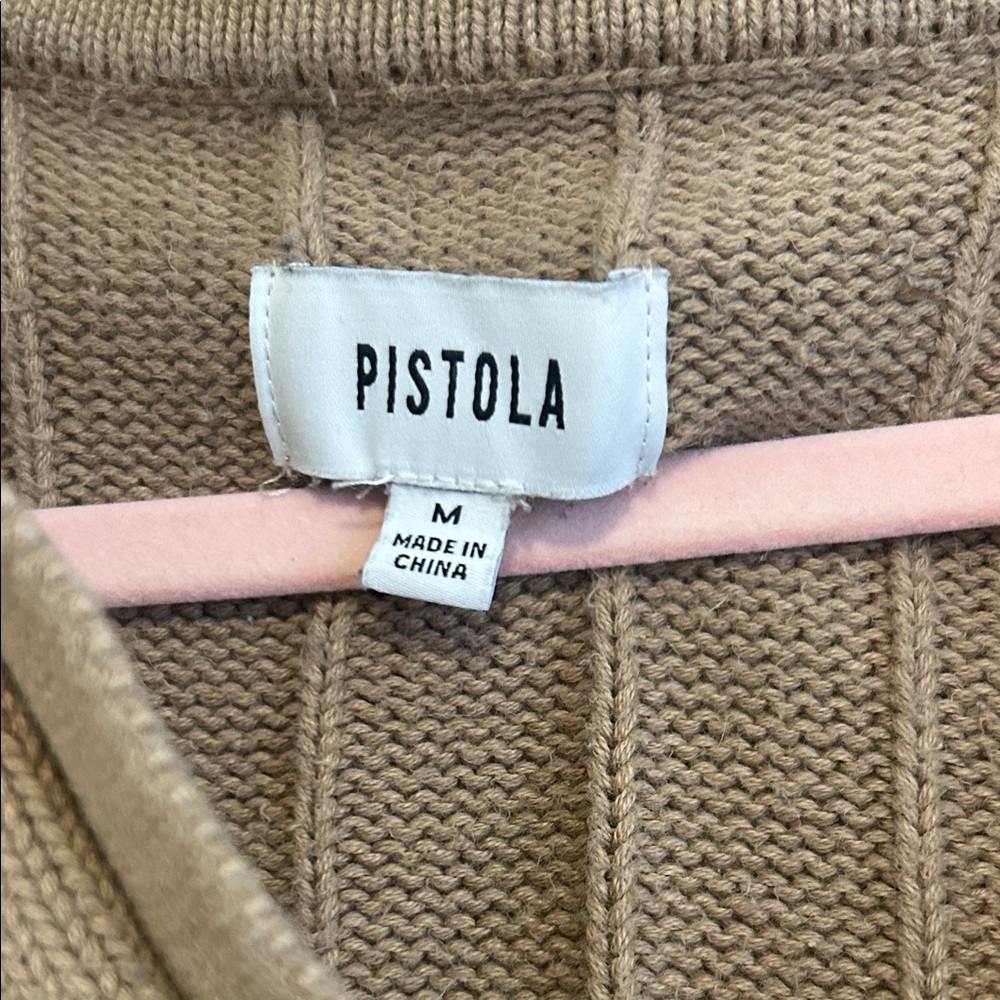 Pistola Brown and Black Striped V-Neck Sweater - Picture 2 of 3